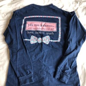 Phi Mu Vineyard Vines Navy Long sleeve Shirt